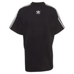 T-shirt surdimensionné Balenciaga X Adidas noir en coton à 3 tripes M