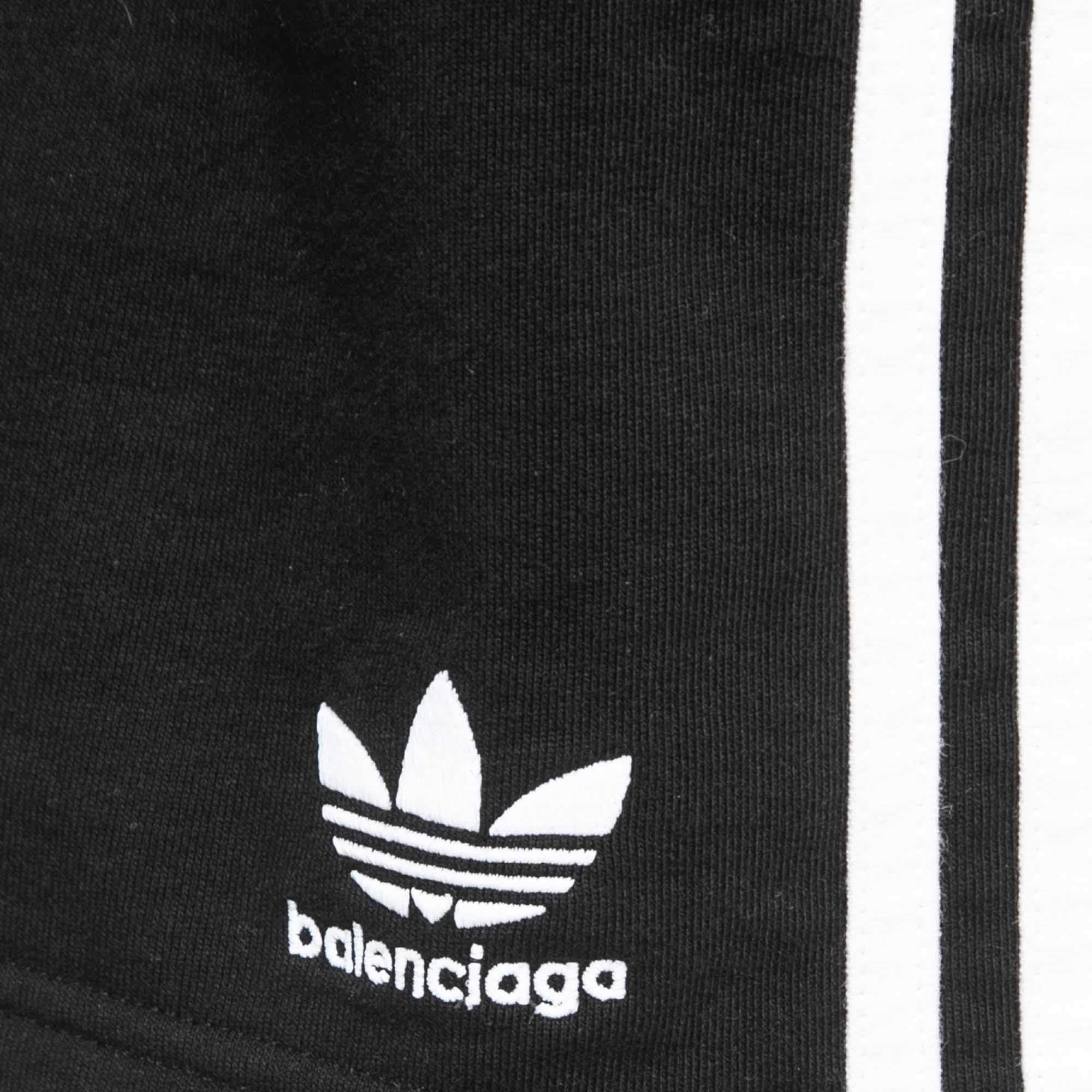 Balenciaga X Adidas Black Cotton Striped Track Shorts XXS 1