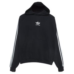 Balenciaga X Adidas Black Logo Embroidered Oversized Hoodie M