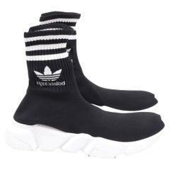 Balenciaga x Adidas Speed Trainer Shoes in Black Polyester