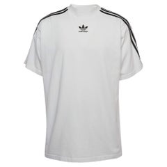 T-shirt surdimensionné Balenciaga X Adidas imprimé logo blanc M