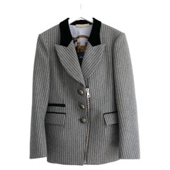 Giacca gessata grigia Balenciaga x Ghesquiere Autunno 2007