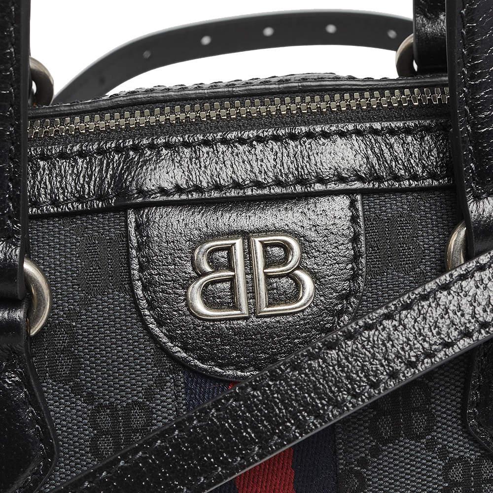 Balenciaga x Gucci Black Canvas and Leather The Hacker Project Boston Bag 6