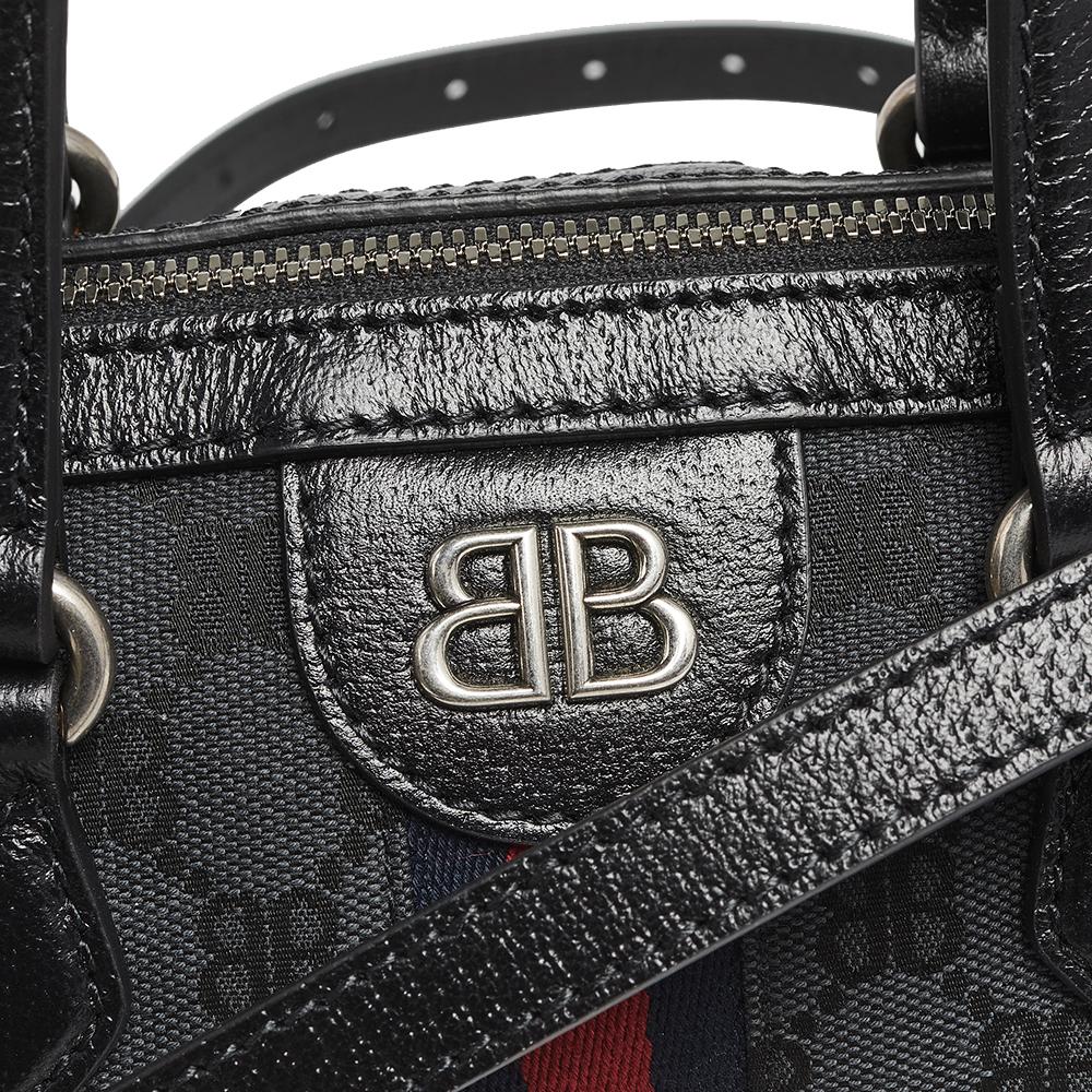 Balenciaga x Gucci Black Canvas and Leather The Hacker Project Boston Bag 3