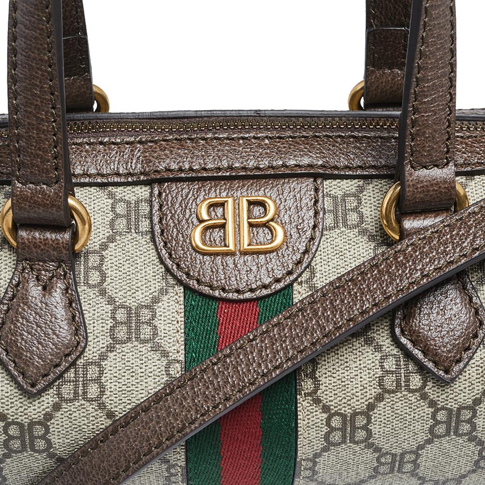 Women's Balenciaga x Gucci Coated Canvas and Leather The Hacker Project Boston Bag