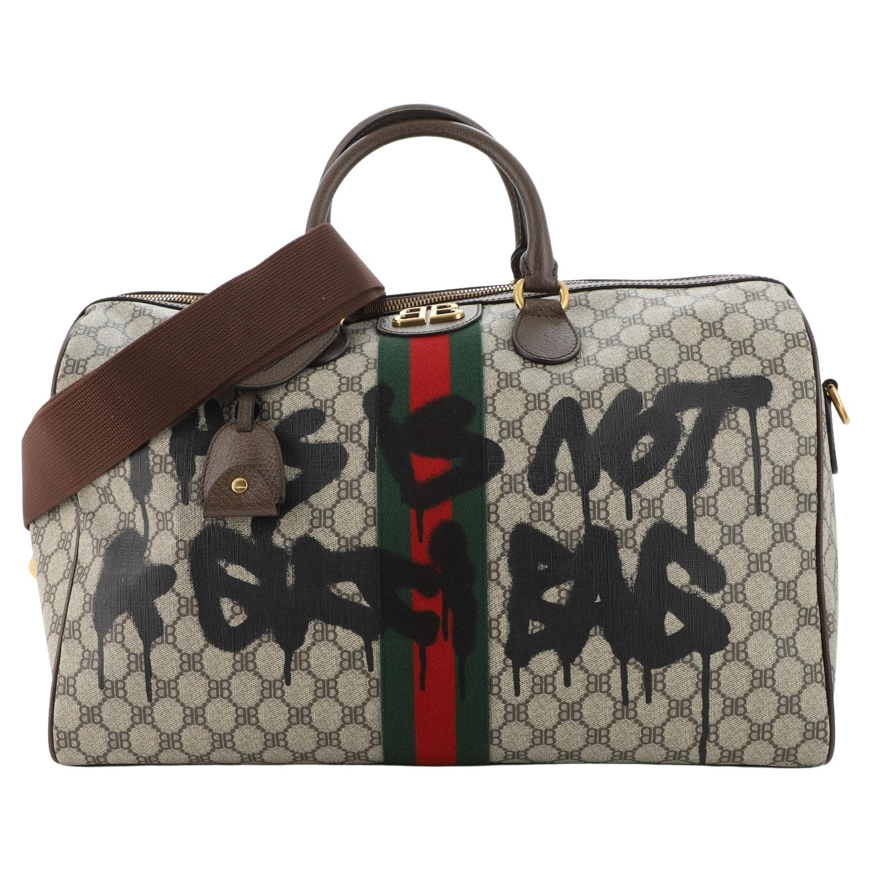 Gucci x Balenciaga The Hacker Project Graffiti Medium Duffle Bag Beige in  Coated Canvas/Leather with Gold-tone - US