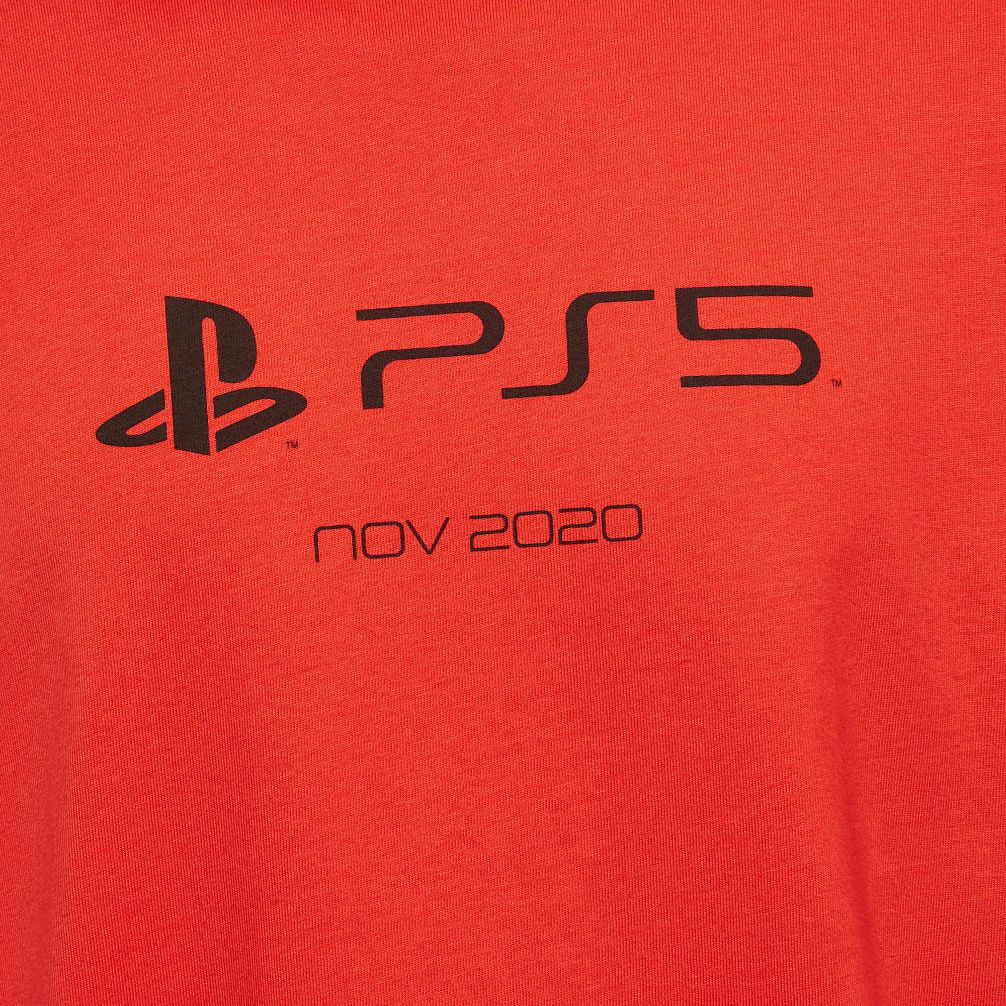 Balenciaga X PS5 Red Printed Cotton Boxy T-shirt L In New Condition In Dubai, Al Qouz 2