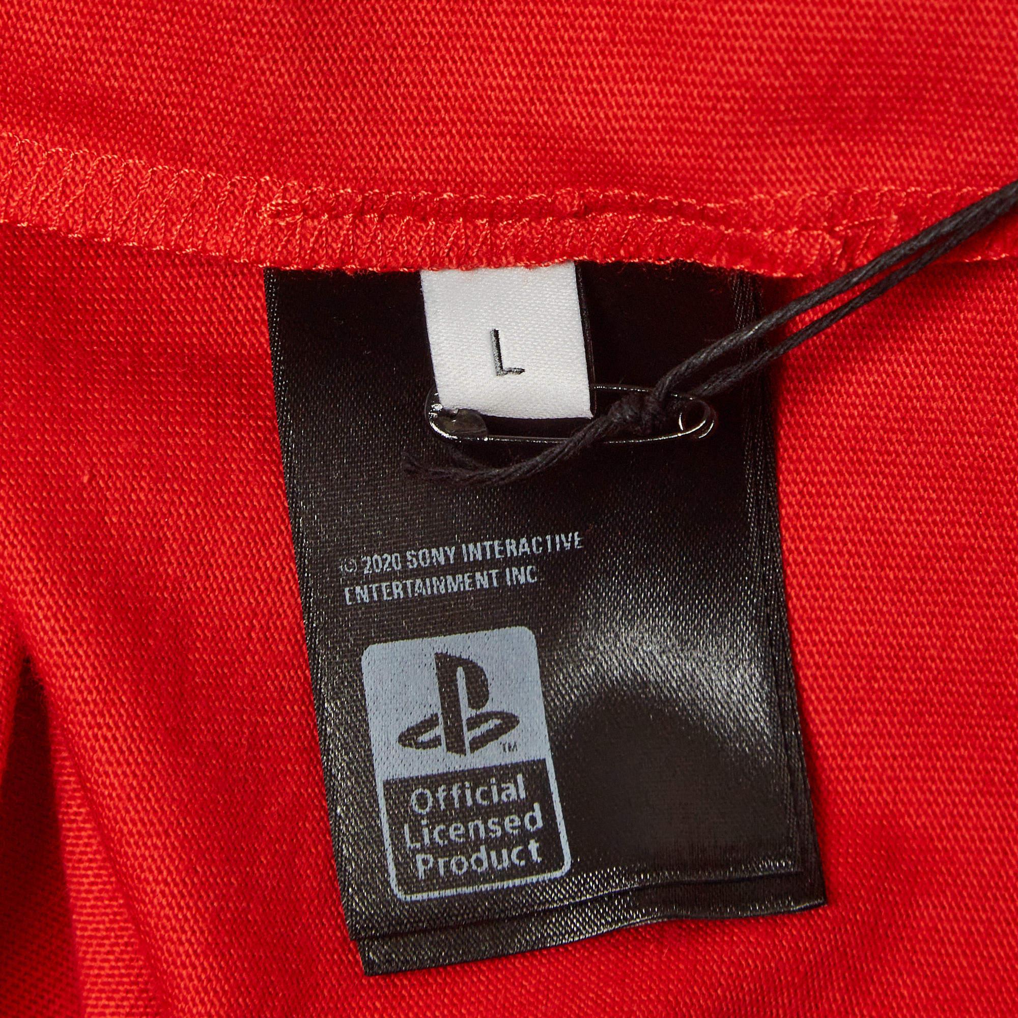 Balenciaga X PS5 Red Printed Cotton Boxy T-shirt L 1