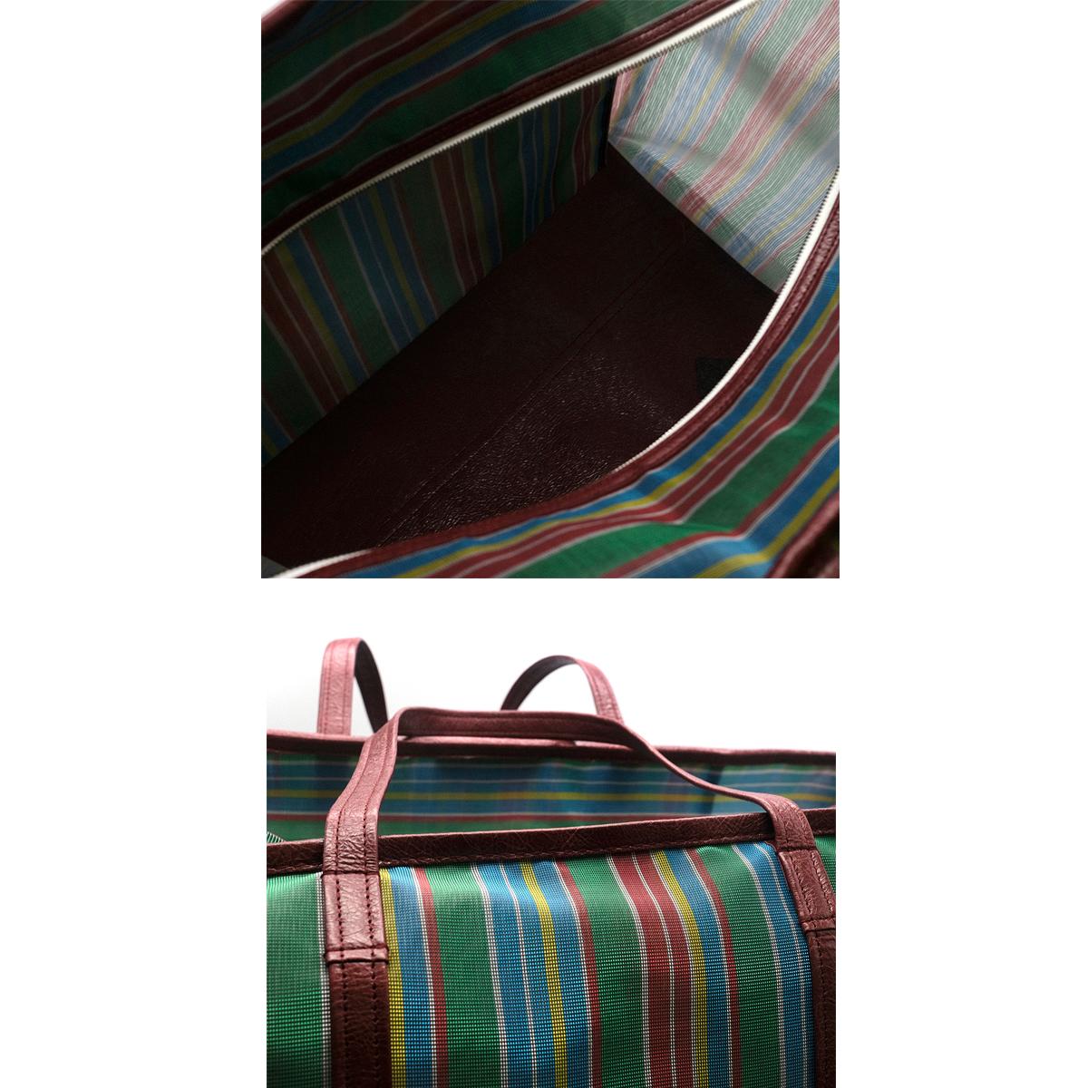 Balenciaga XL Mesh Striped Bazar Shopper Bag 3