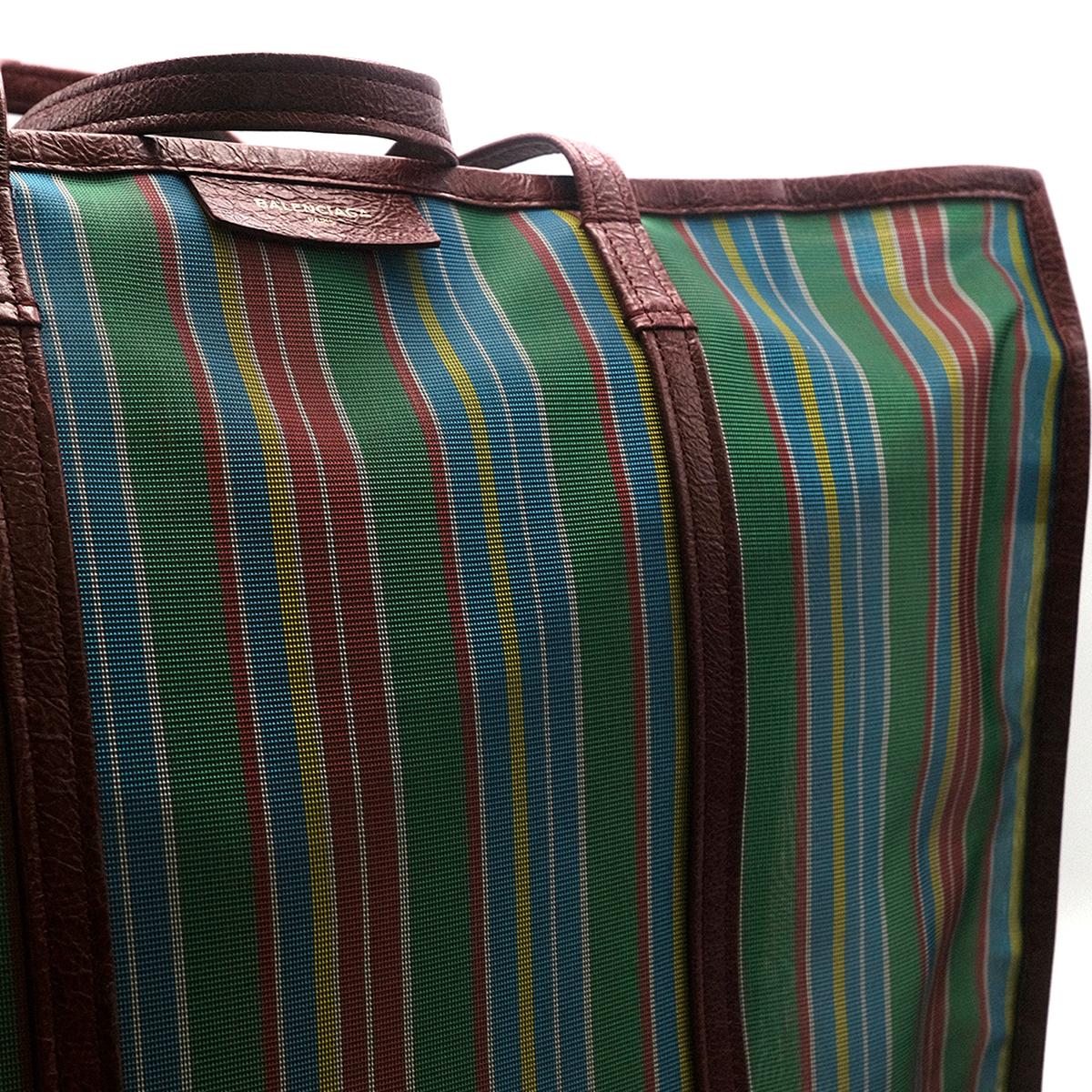 Balenciaga XL Mesh Striped Bazar Shopper Bag In Good Condition In London, GB
