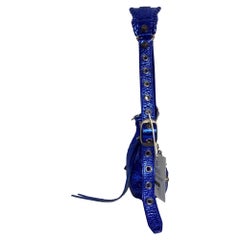 Balenciaga XS Le Cagole Shoulder Bag in Blue Lambskin Leather