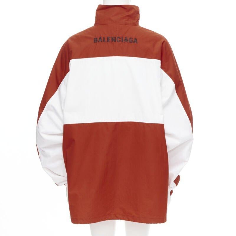 Uomo Balenciaga Y2K rosso bianco colorblocked logo popeline track jacket IT48 M. in vendita