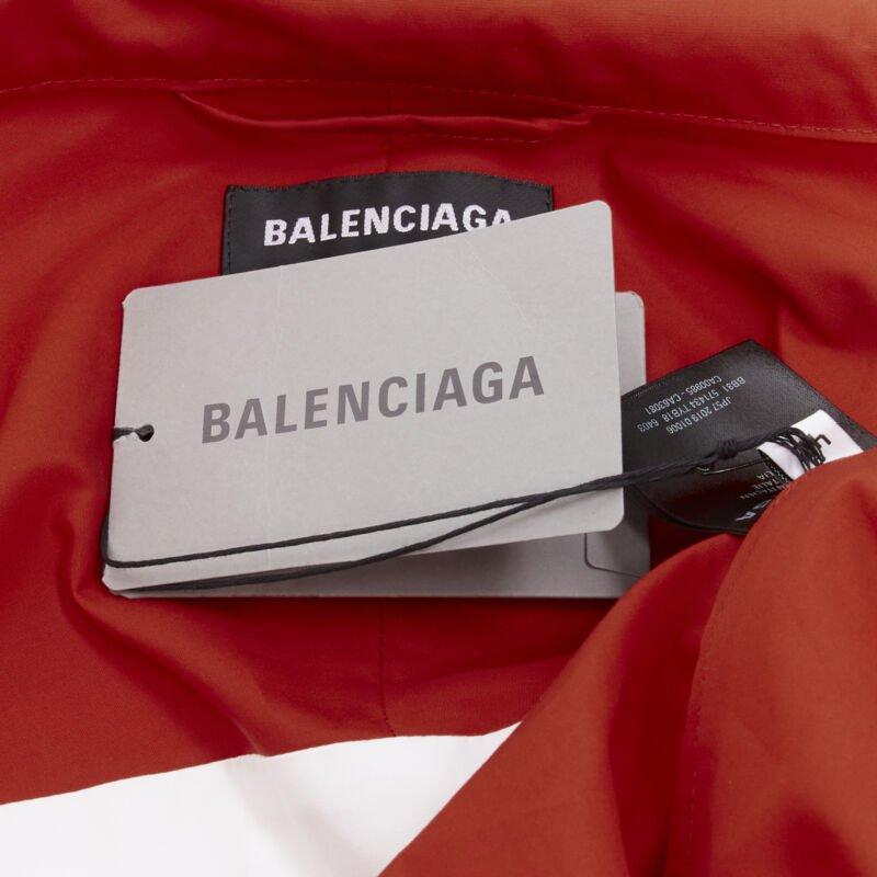Balenciaga Y2K rosso bianco colorblocked logo popeline track jacket IT48 M. in vendita 3
