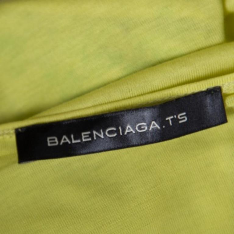 De las mujeres Camiseta estampada con recorte floral amarillo y verde Balenciaga M en venta