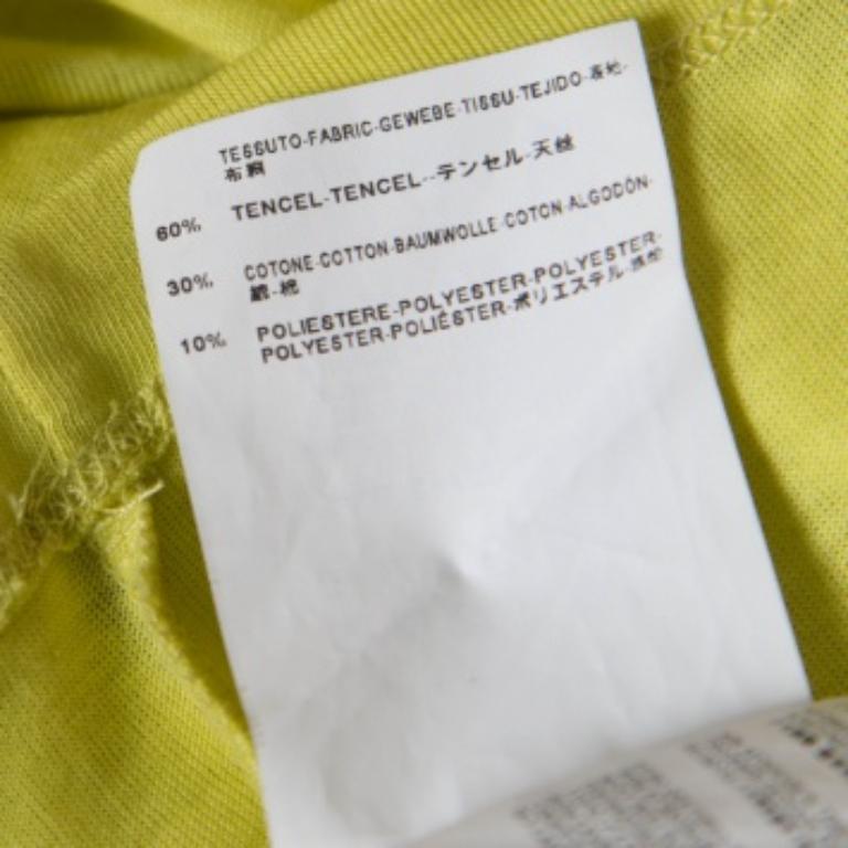Camiseta estampada con recorte floral amarillo y verde Balenciaga M en venta 2