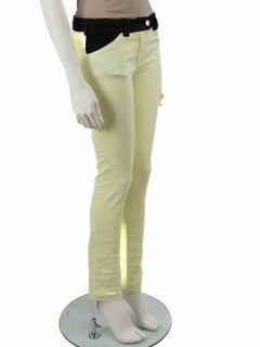 Balenciaga Yellow Contrast Waistband Skinny Jeans Size M