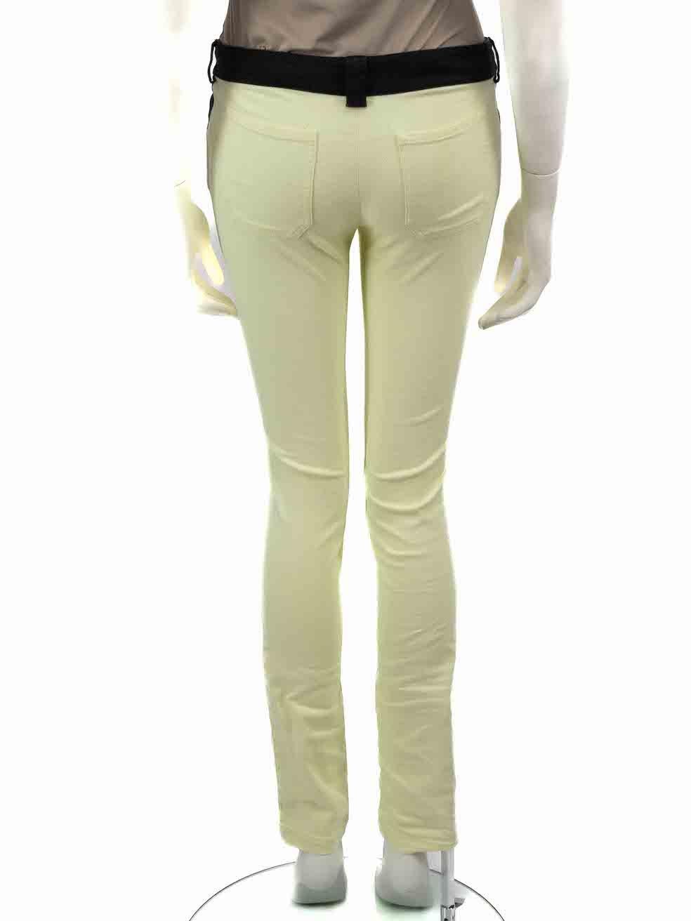 Balenciaga Yellow Contrast Waistband Skinny Jeans Size M In Excellent Condition For Sale In London, GB