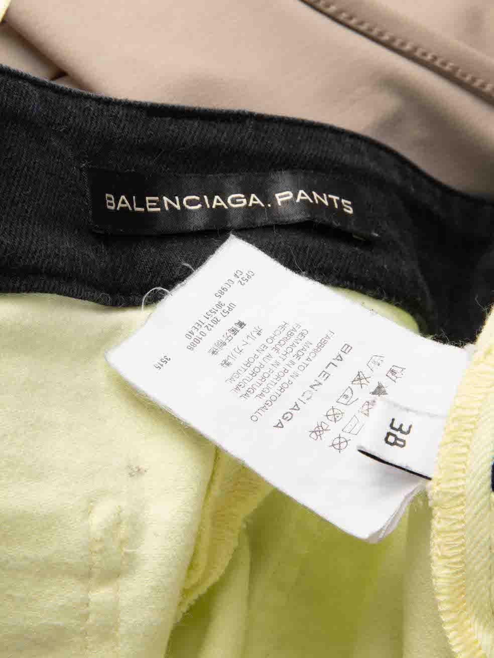 Balenciaga Yellow Contrast Waistband Skinny Jeans Size M For Sale 3