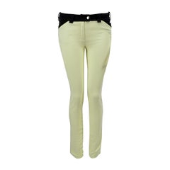 Balenciaga Jean skinny jaune à ceinture contrastée taille M