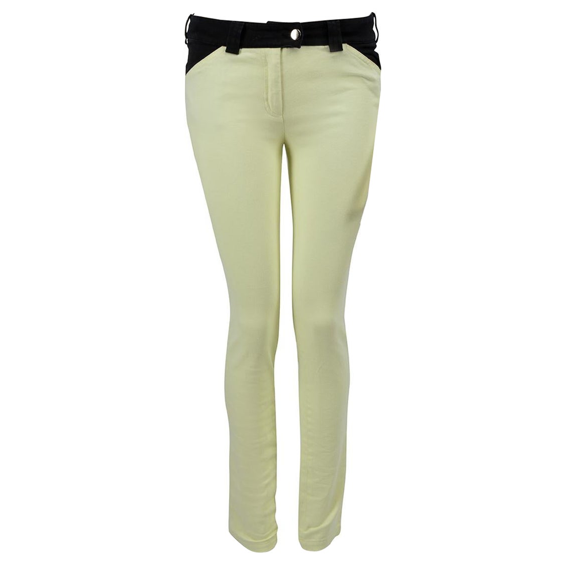 Balenciaga Yellow Contrast Waistband Skinny Jeans Size M