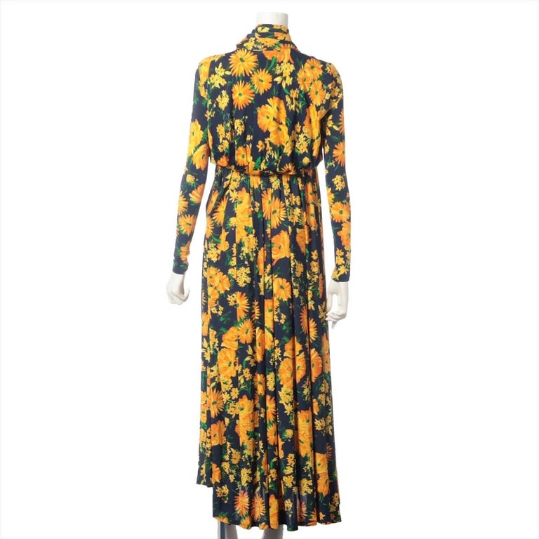 chinese dress ladies Yellow Floral Puff Sleeve Prom Dress with Slit – FD6119 – Viniodress
