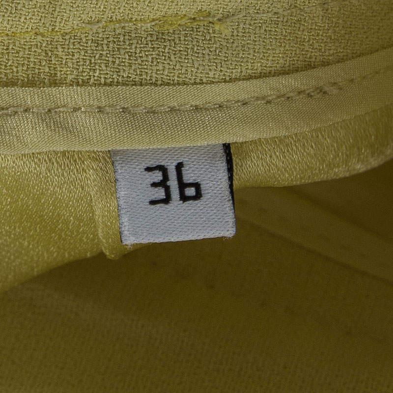 Balenciaga Yellow High Waist Tapered Pants S For Sale 1