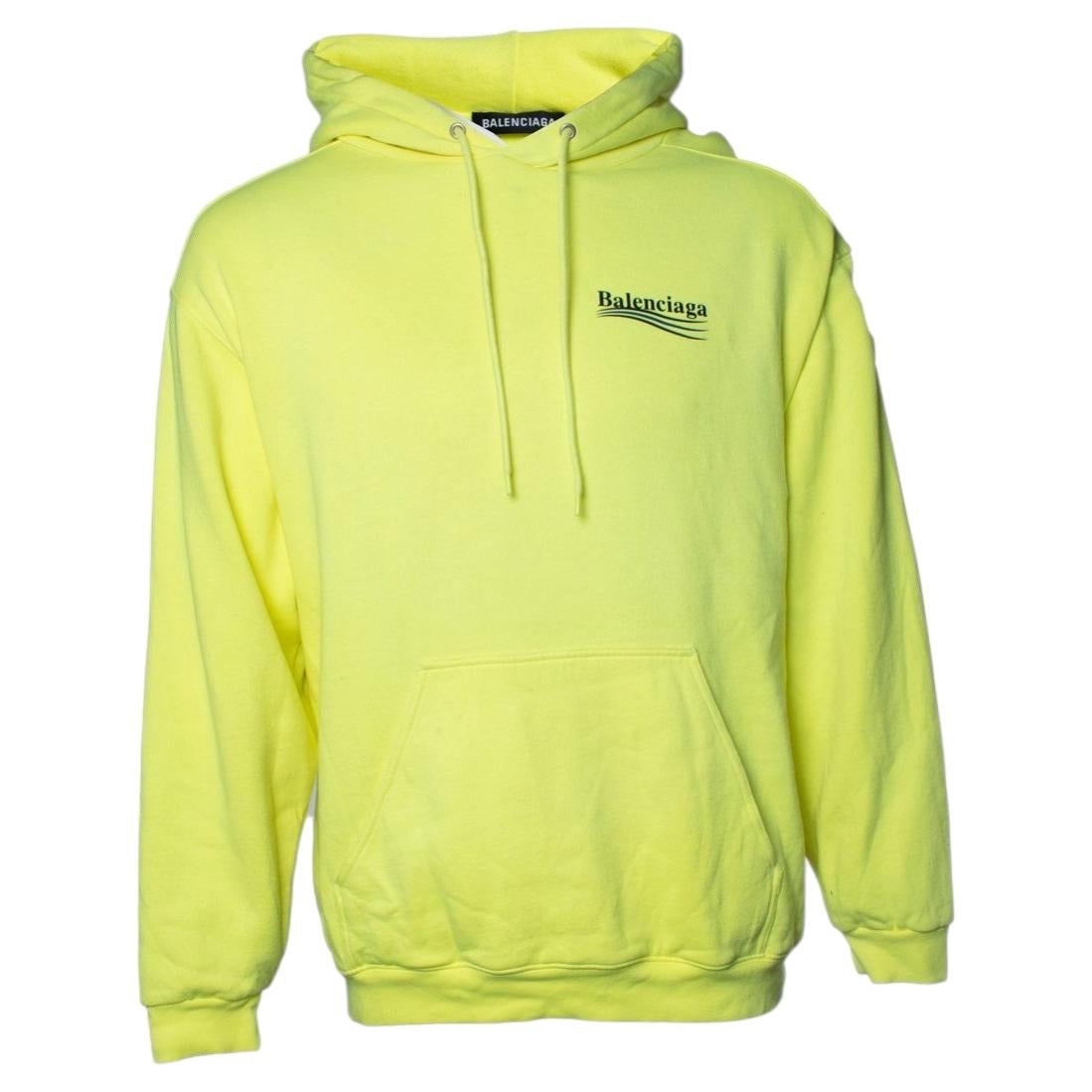 Balenciaga, yellow hoodie with logo