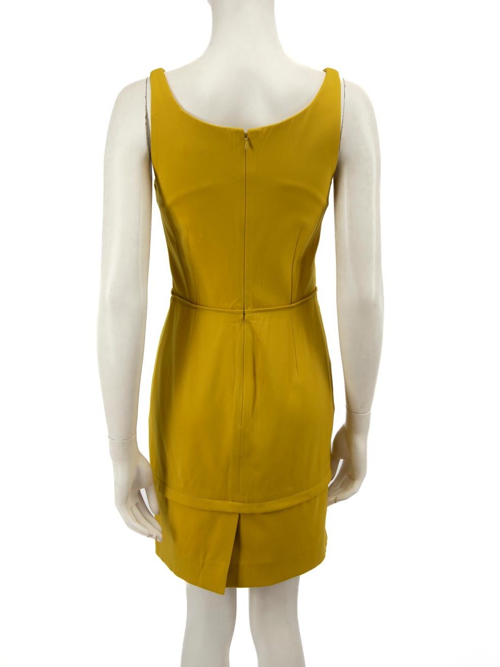 Balenciaga Yellow Knee Length Bodycon Dress Size S In Good Condition In London, GB