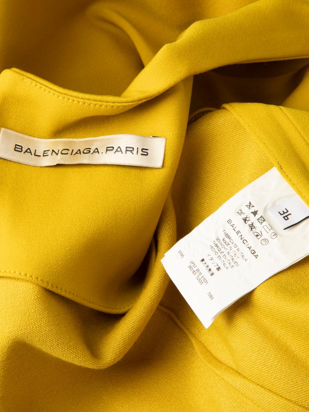 Balenciaga Yellow Knee Length Bodycon Dress Size S 3