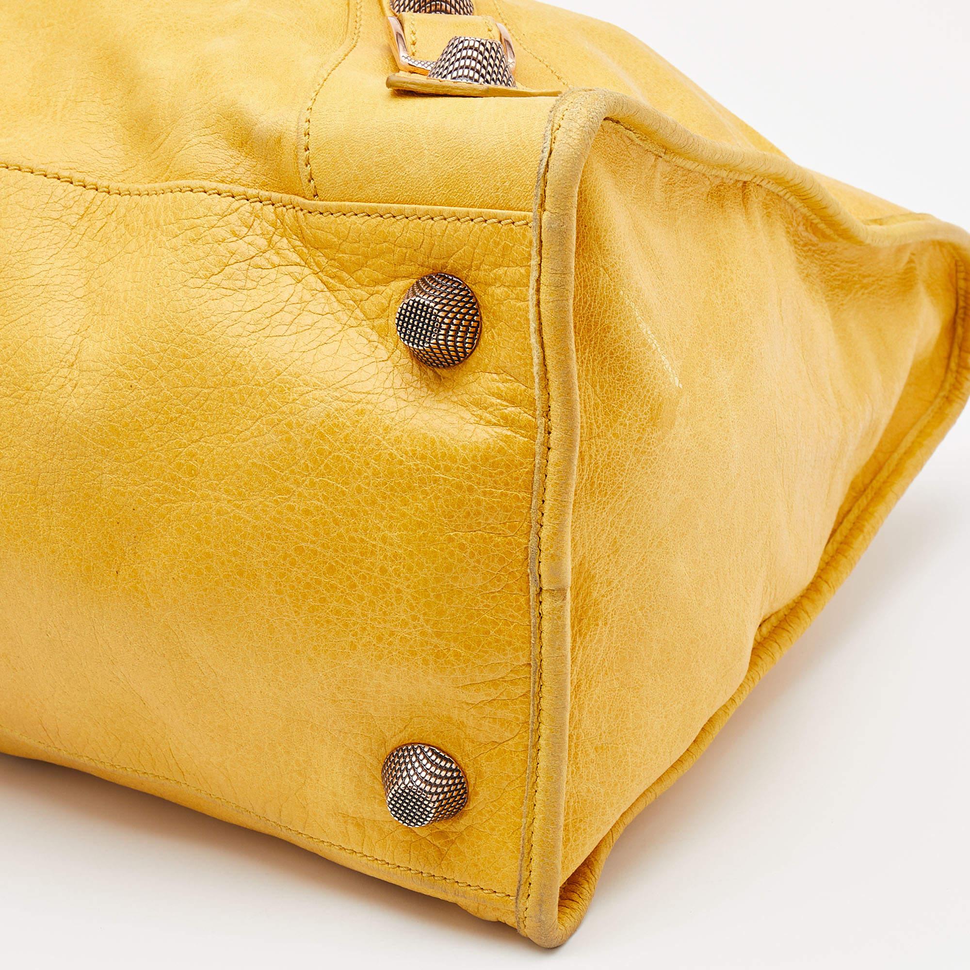 Balenciaga Yellow Leather Giant 21 Gold Hardware Work Tote 1