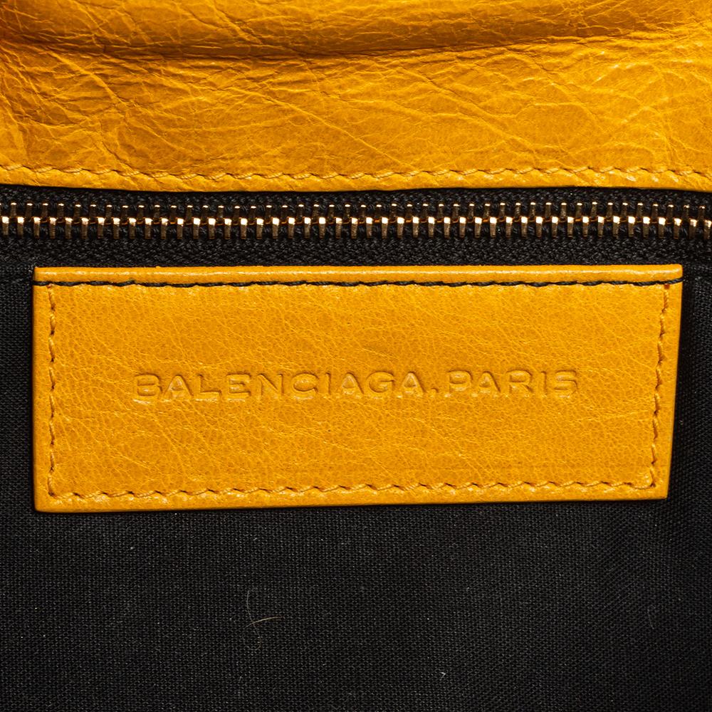 Balenciaga Yellow Leather RH Envelope Clutch 5