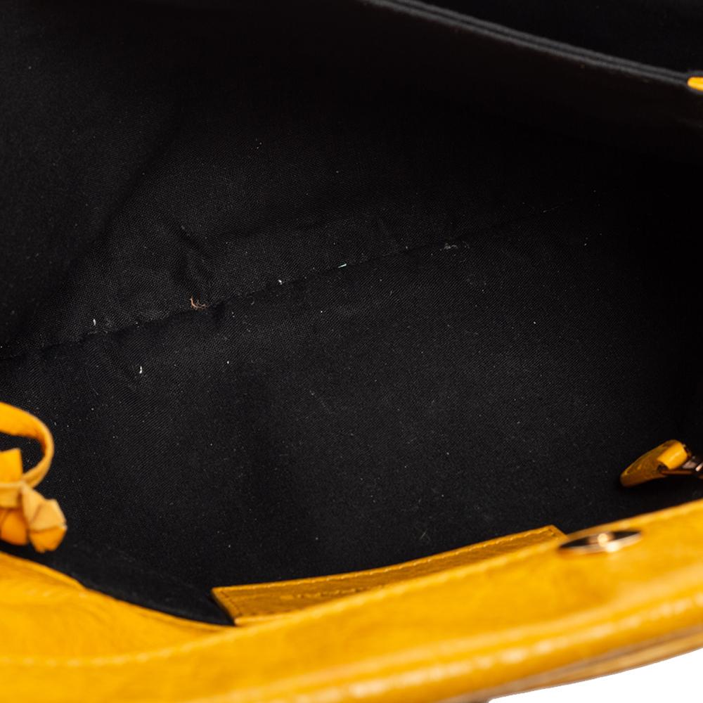 Women's Balenciaga Yellow Leather RH Envelope Clutch
