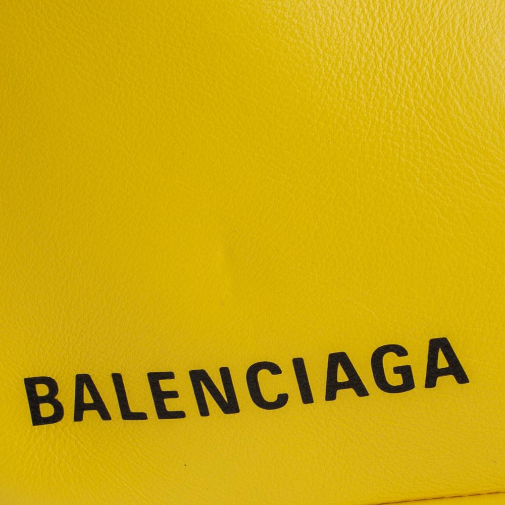 Balenciaga Yellow Leather Small Triangle Duffle Bag 7