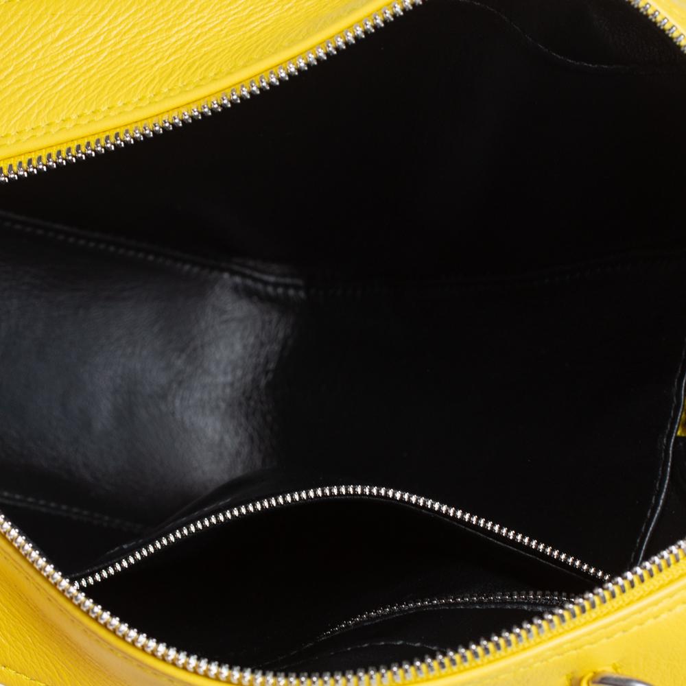Balenciaga Yellow Leather Small Triangle Duffle Bag 5