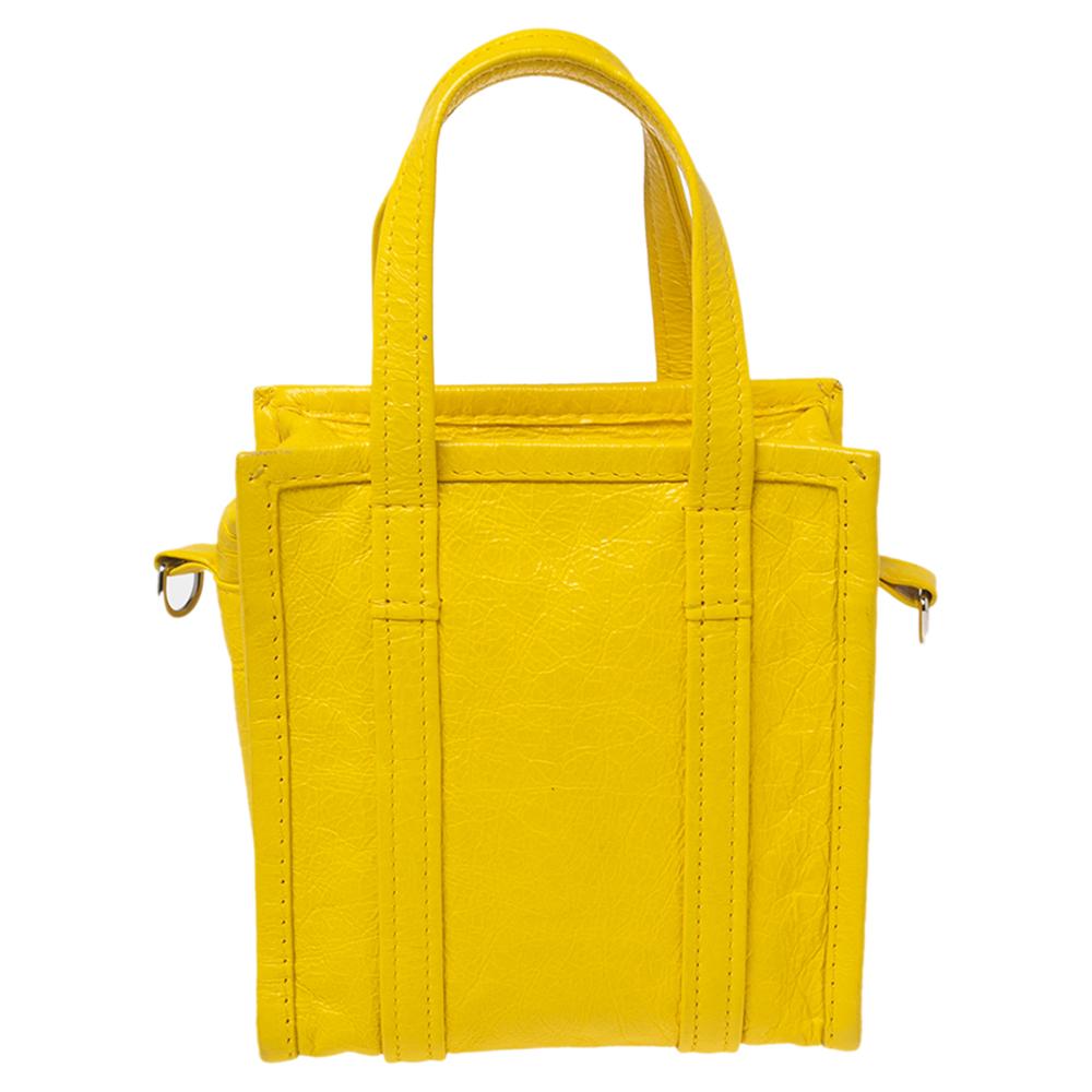 Balenciaga Yellow Leather XXS Bazaar Tote at 1stDibs | balenciaga ...