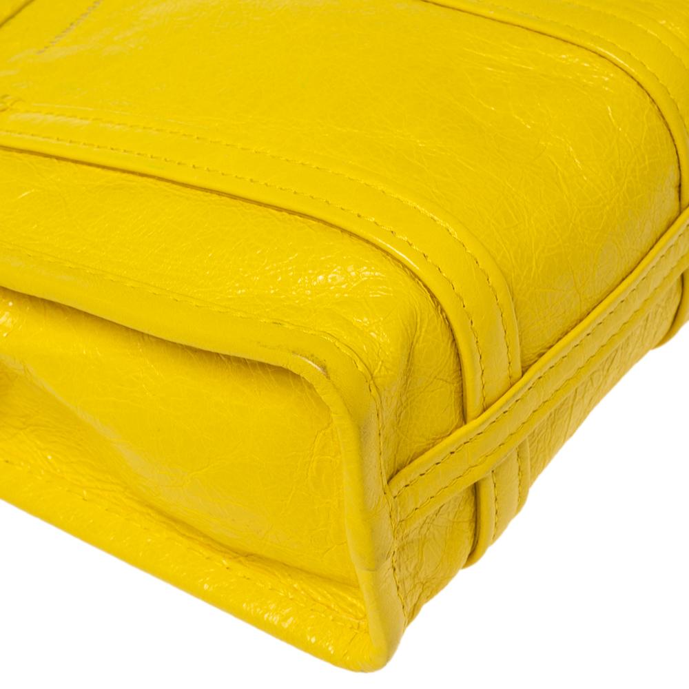 Balenciaga Yellow Leather XXS Bazaar Tote In Good Condition In Dubai, Al Qouz 2