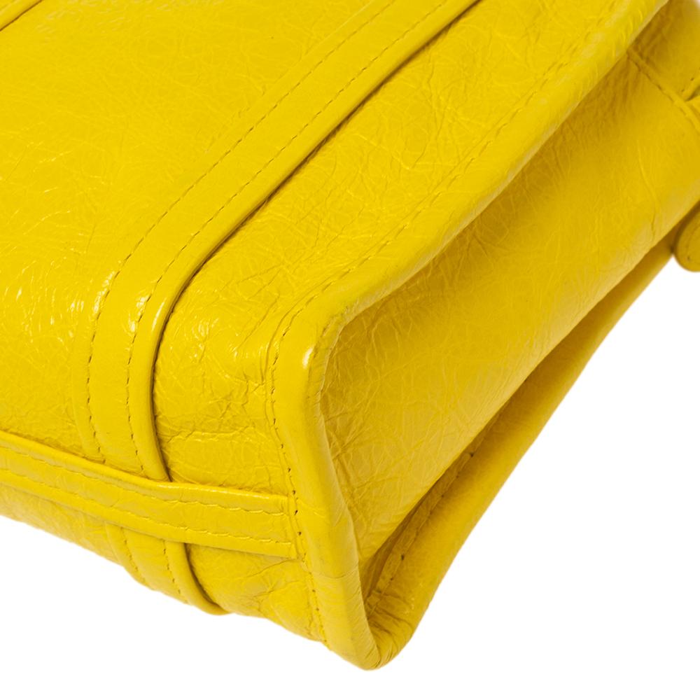 Women's Balenciaga Yellow Leather XXS Bazaar Tote