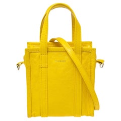 Balenciaga Yellow Leather XXS Bazaar Tote