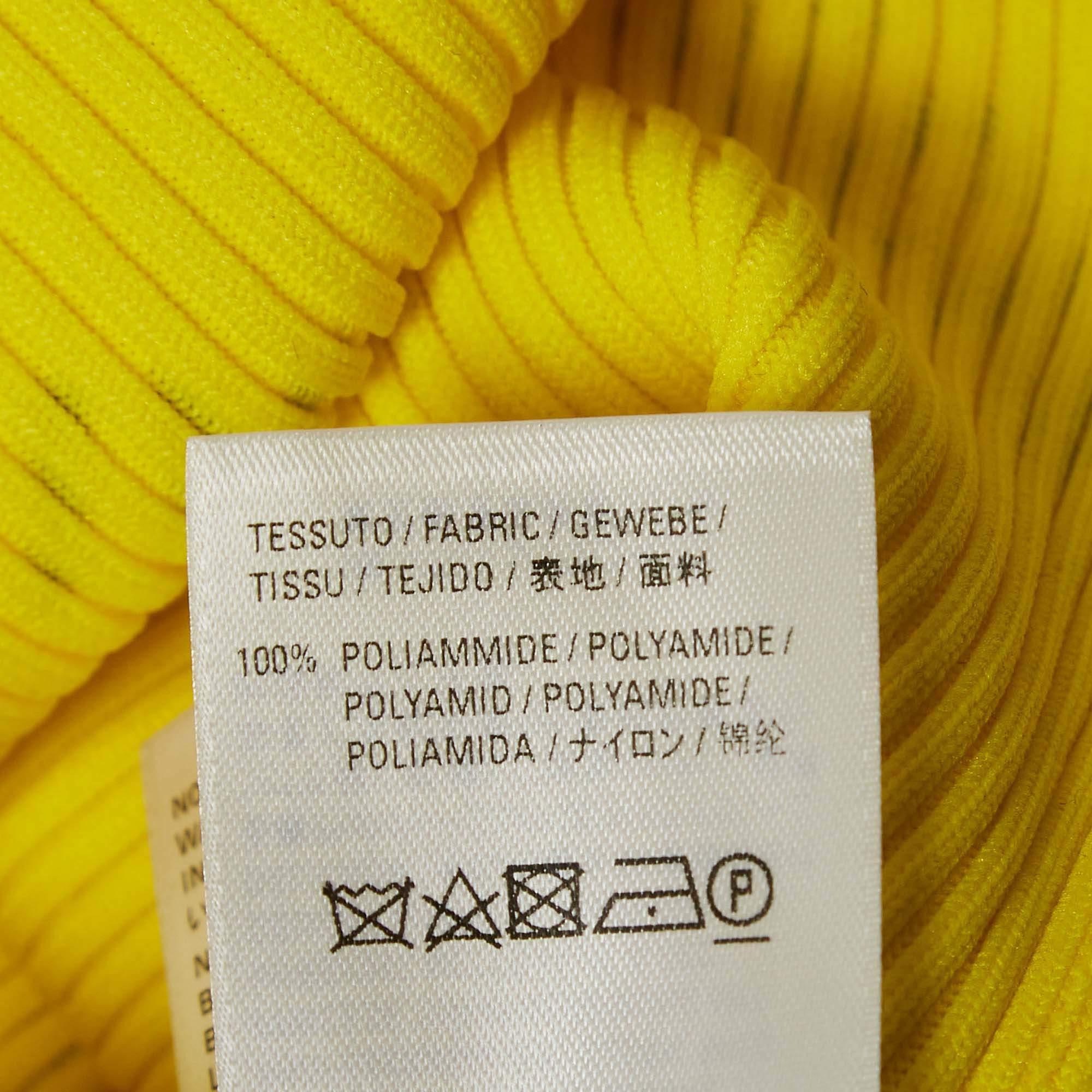 Balenciaga Top a manica intera con stampa logo giallo e maglia a coste M. I. in vendita 2