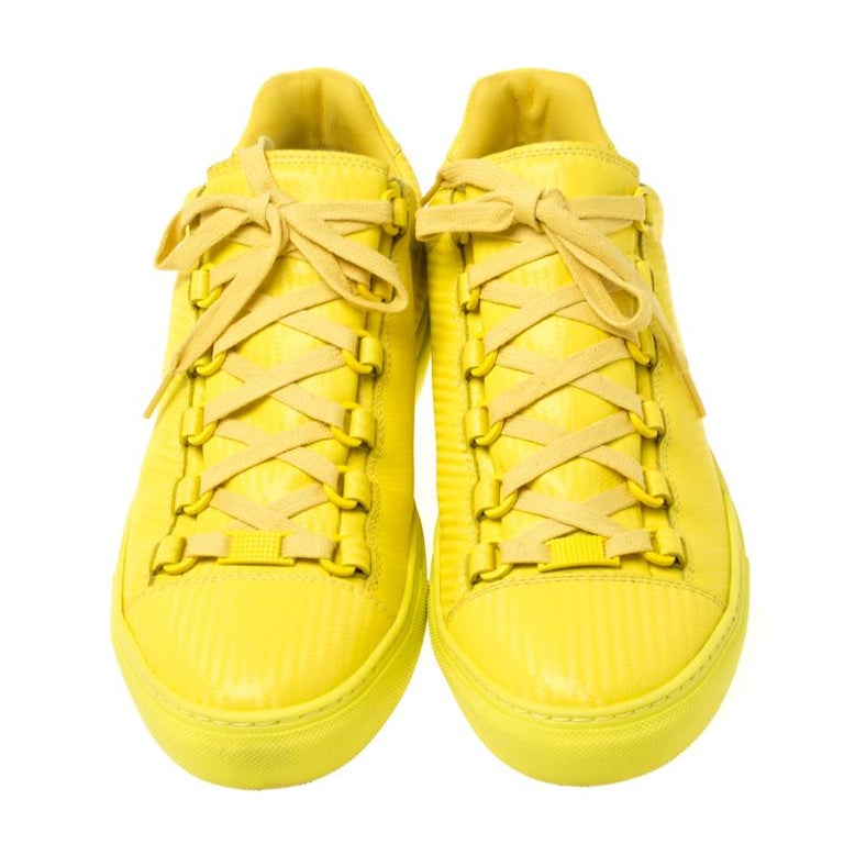 Yellow Neon Leather Arena Top Sneakers Size 40 at 1stDibs | low top yellow balenciaga, old balenciaga shoes, balenciaga old shoes