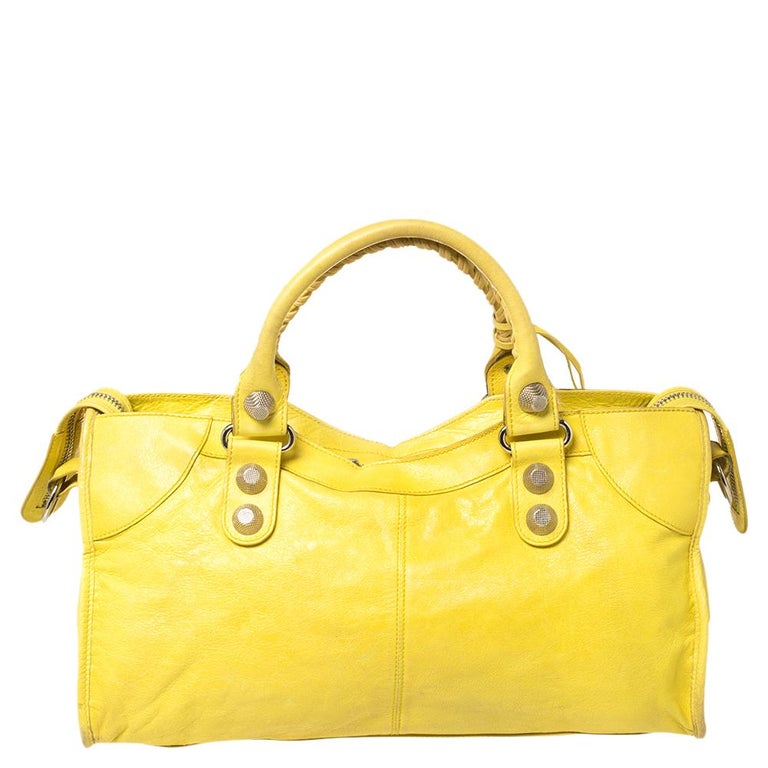balenciaga yellow handbag