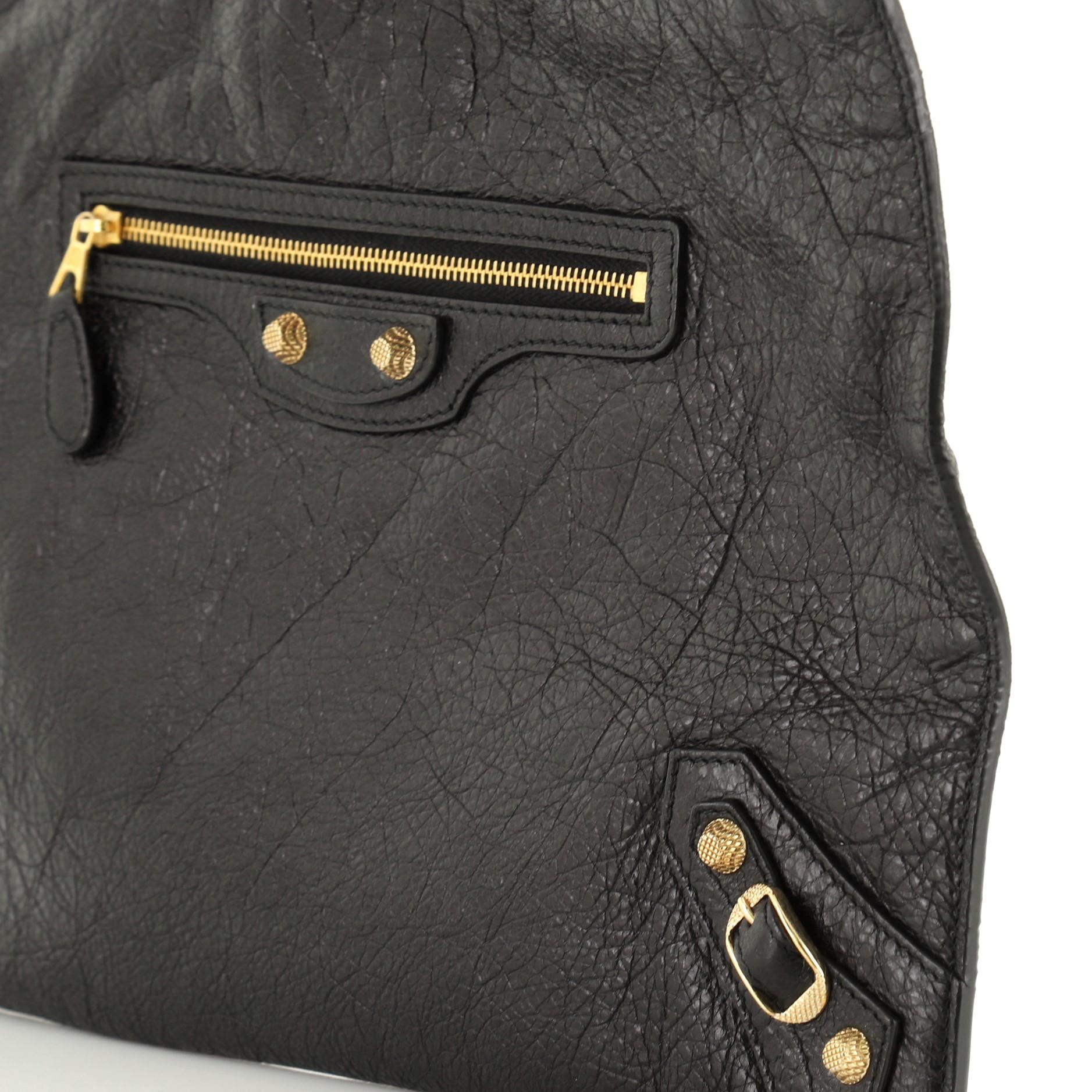 Women's or Men's Balenciaga Zip Around Giant Studs Clutch Leather Medium