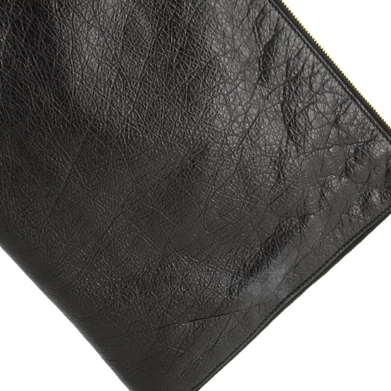 Balenciaga Zip Around Giant Studs Clutch Leather Medium at 1stDibs