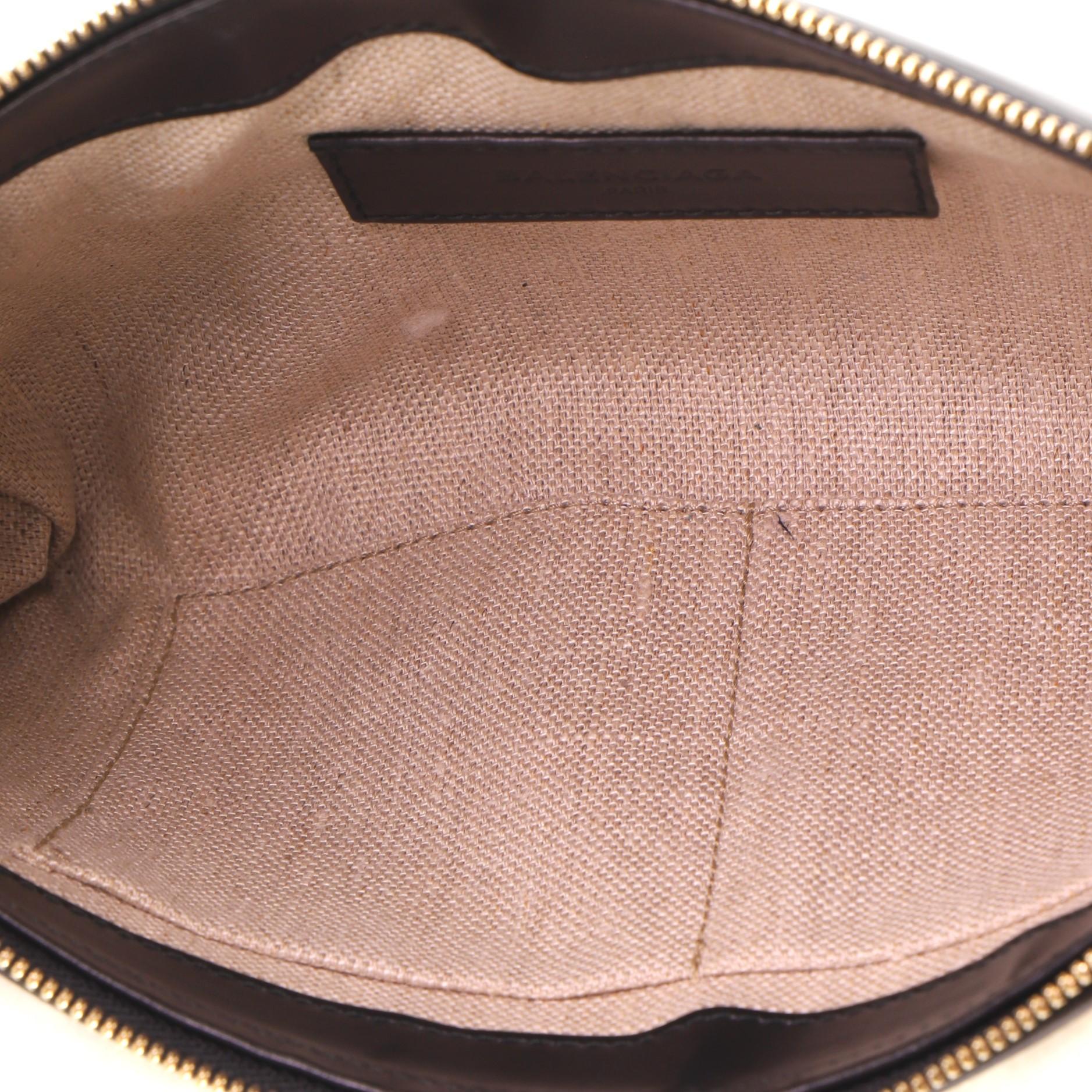 Women's or Men's Balenciaga Zip Clutch Shearling and Leather Medium