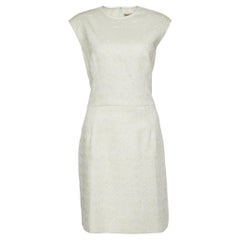 Balenciaga.Paris Off White Lace & Satin Sleeveless Dress L