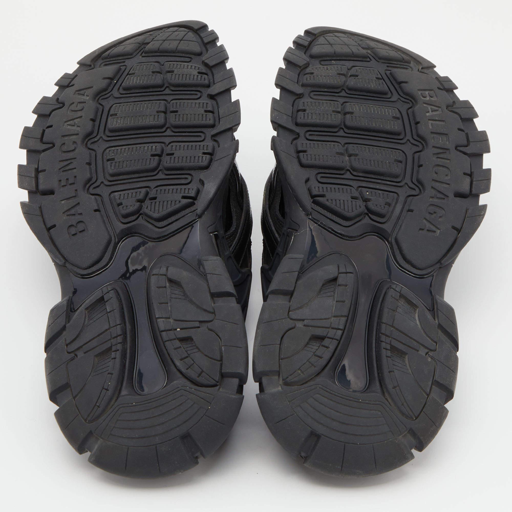 Balenicaga Black Neoprene and Leather Track Slide Sandals Size 40 2