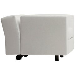 Baleri Italia Bill Armchair in White Leather by Hannes Wettstein