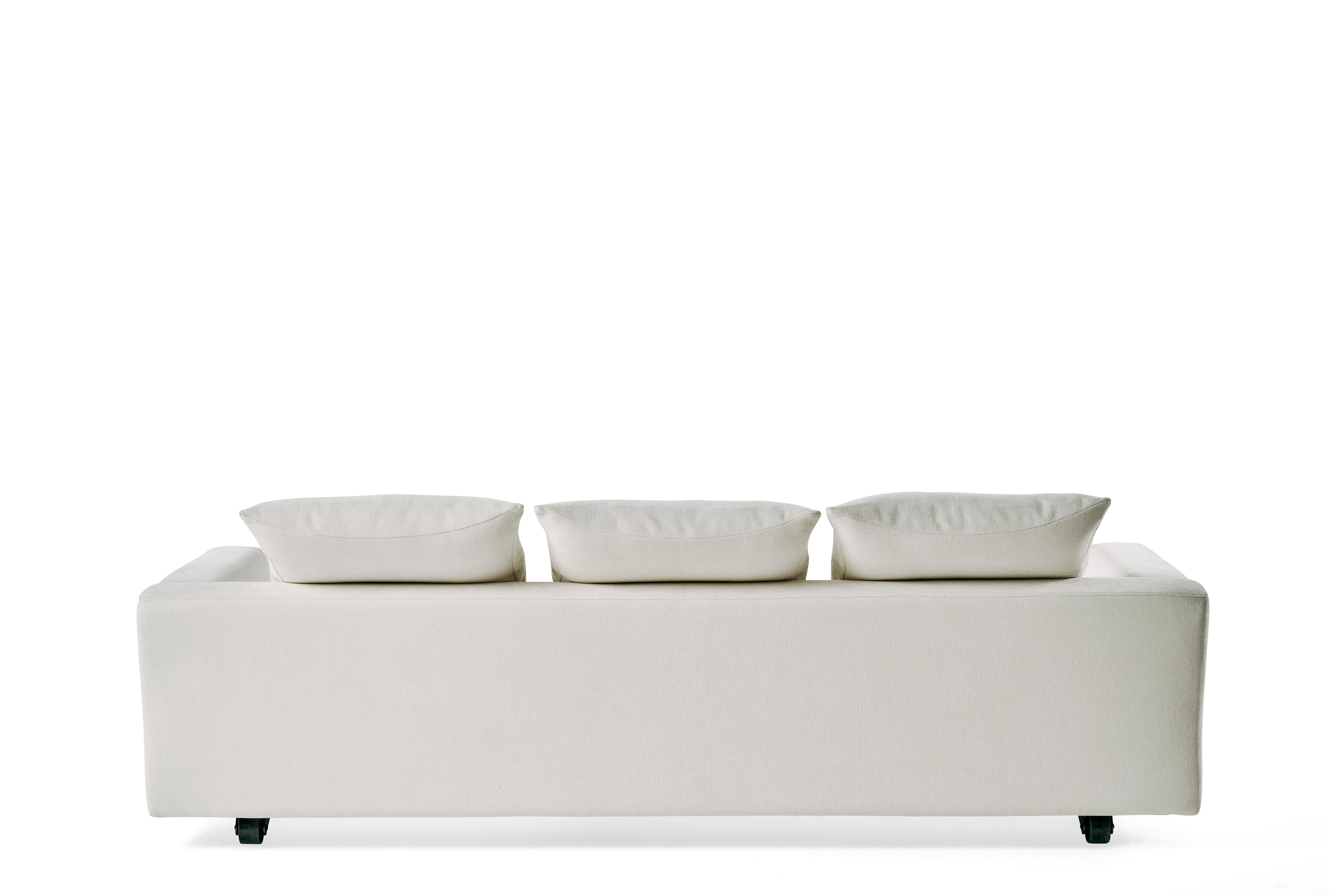 Cuir Canapé Bill de Baleri Italia en cuir et tissu par Hannes Wettstein en vente