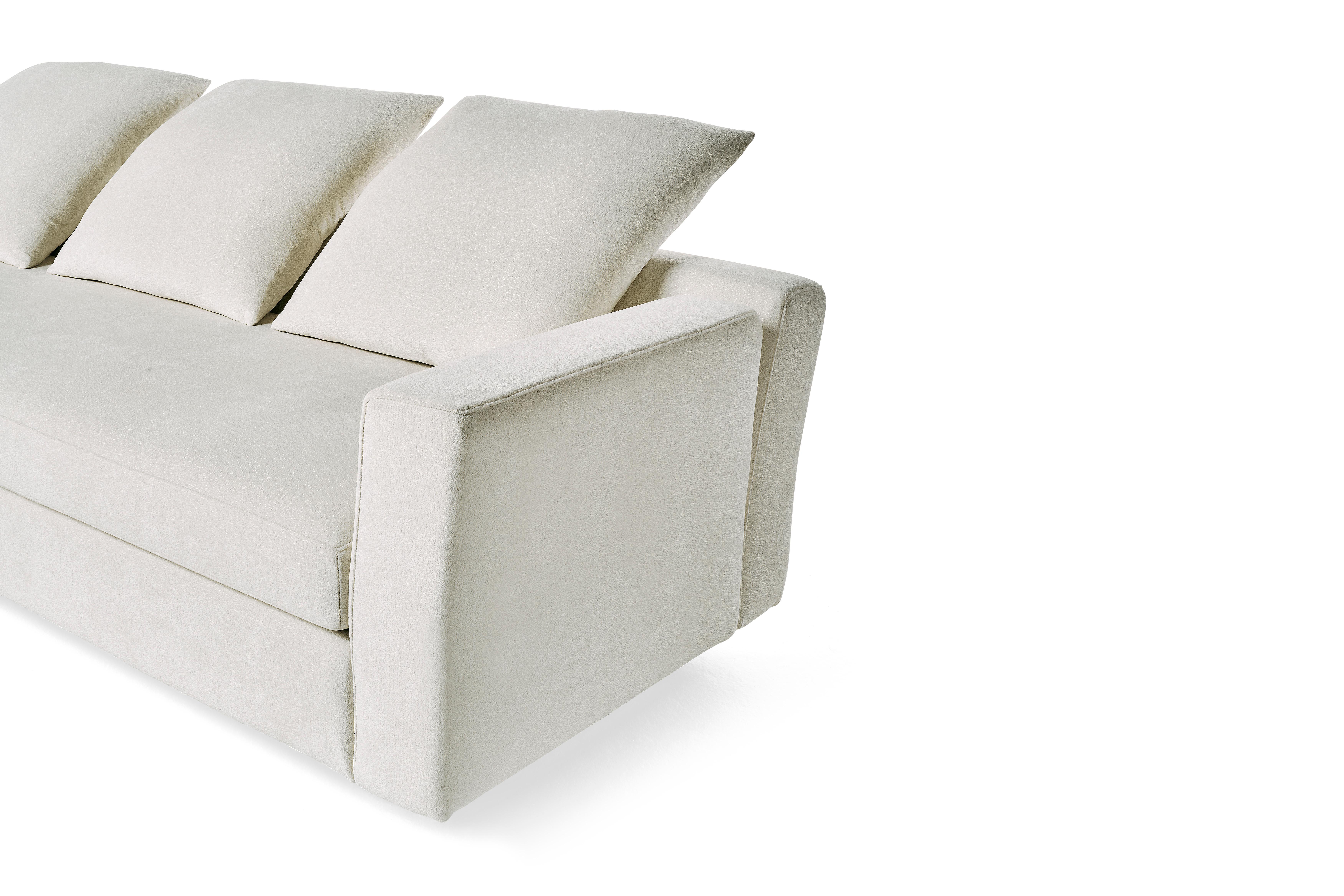 Canapé Bill de Baleri Italia en cuir et tissu par Hannes Wettstein en vente 2