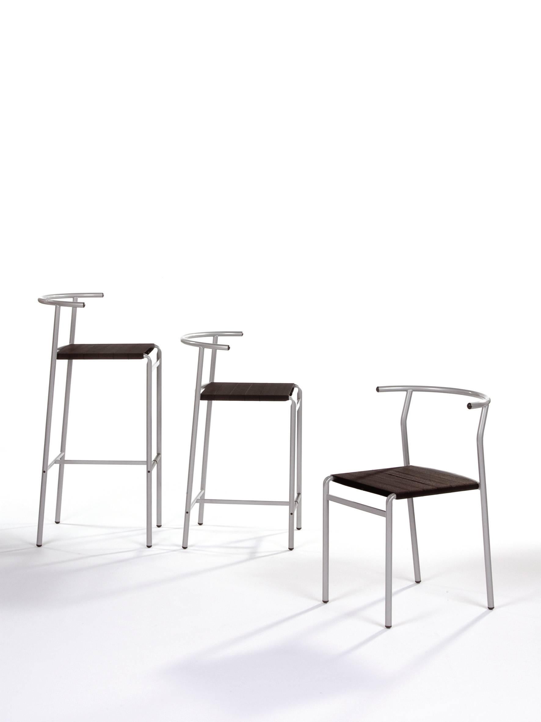 Moderne Baleri Italia Cafè Chair Bar Stool Steel by Philippe Starck en vente